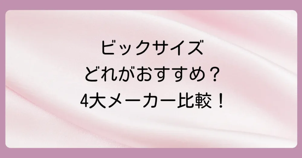 【徹底比較】主要4メーカーのビックサイズオムツの特徴